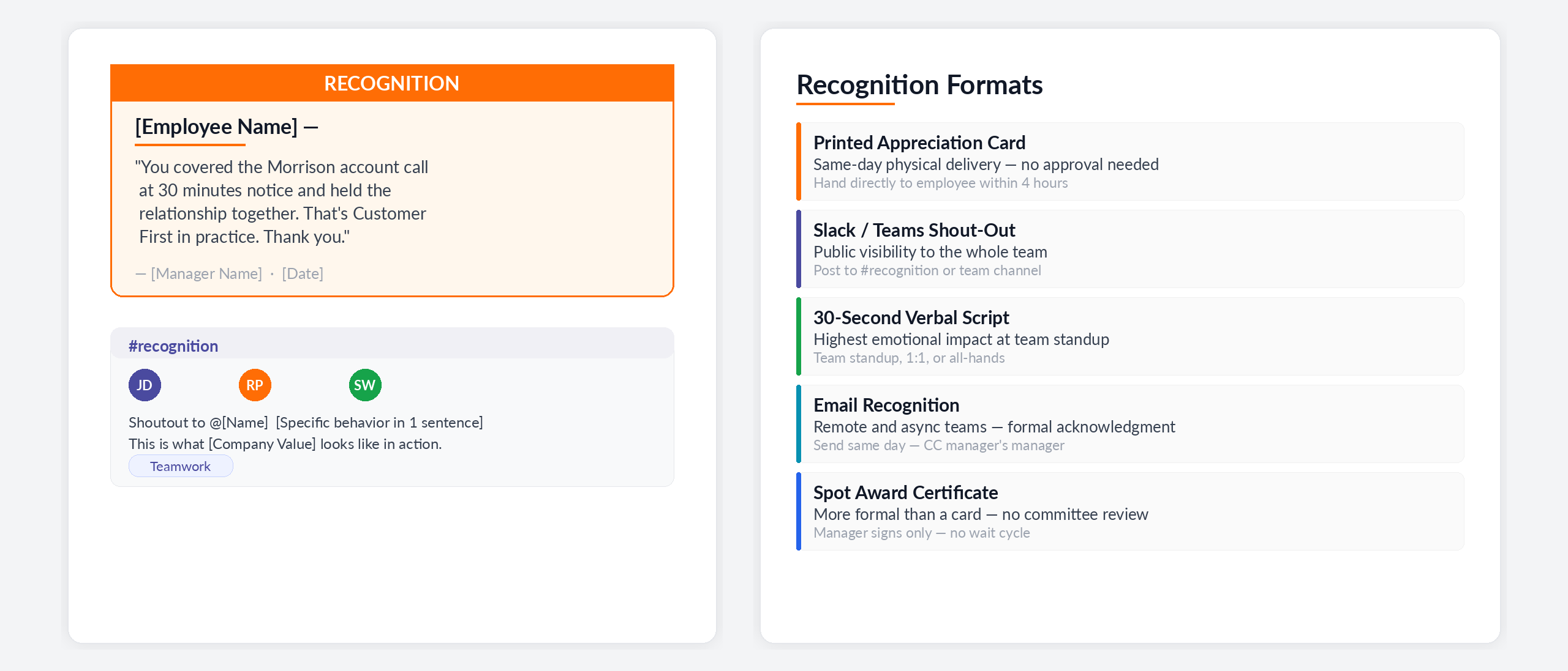 On-the-Spot Recognition Template — free download preview