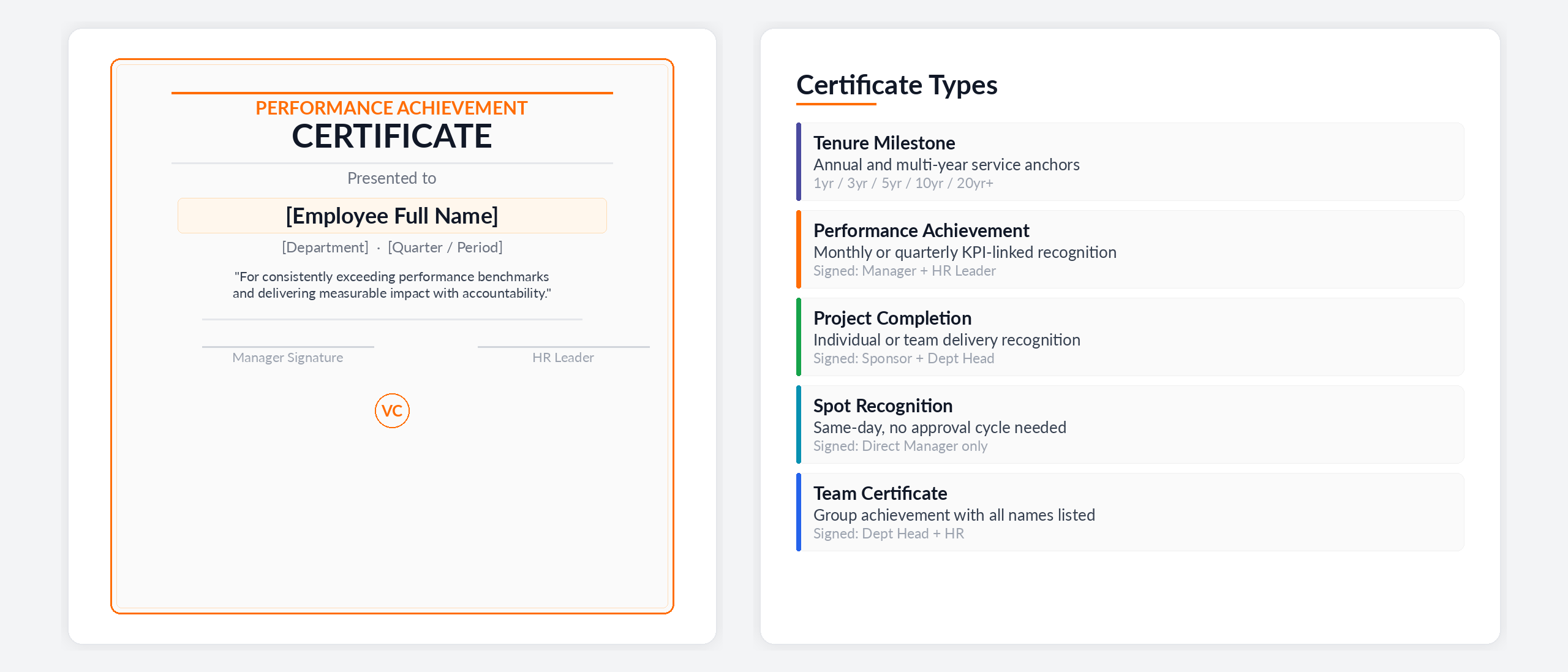 Service Recognition Certificate Template — free download preview